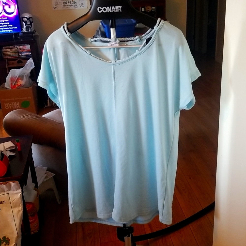 MISSLOOK Light Blue Short Sleeve Tee